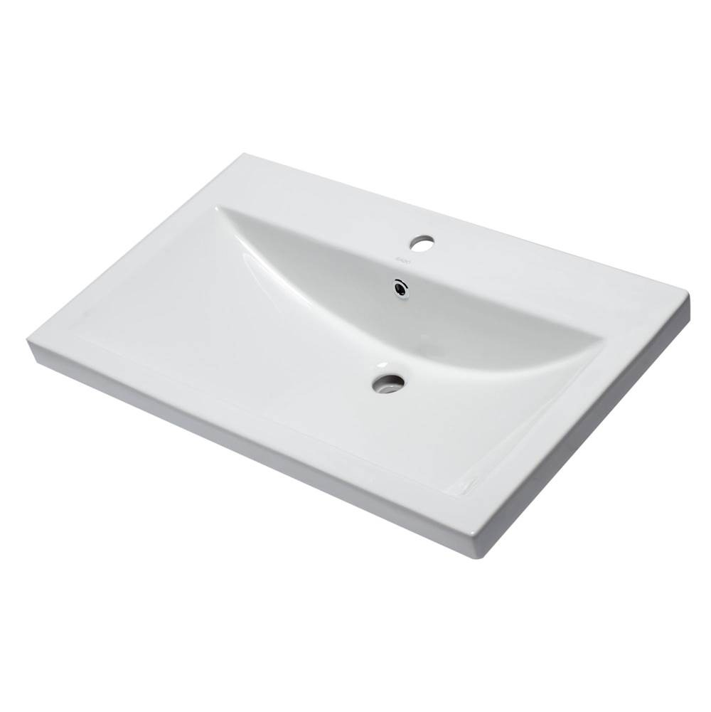 Alfi Trade EAGO BH001 White Ceramic 32''x19'' Rectangular Drop In Sink