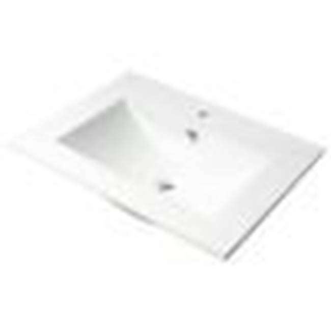 Alfi Trade ALFI brand ABC803 White 25'' Rectangular Drop In Ceramic Sink with Faucet Hole