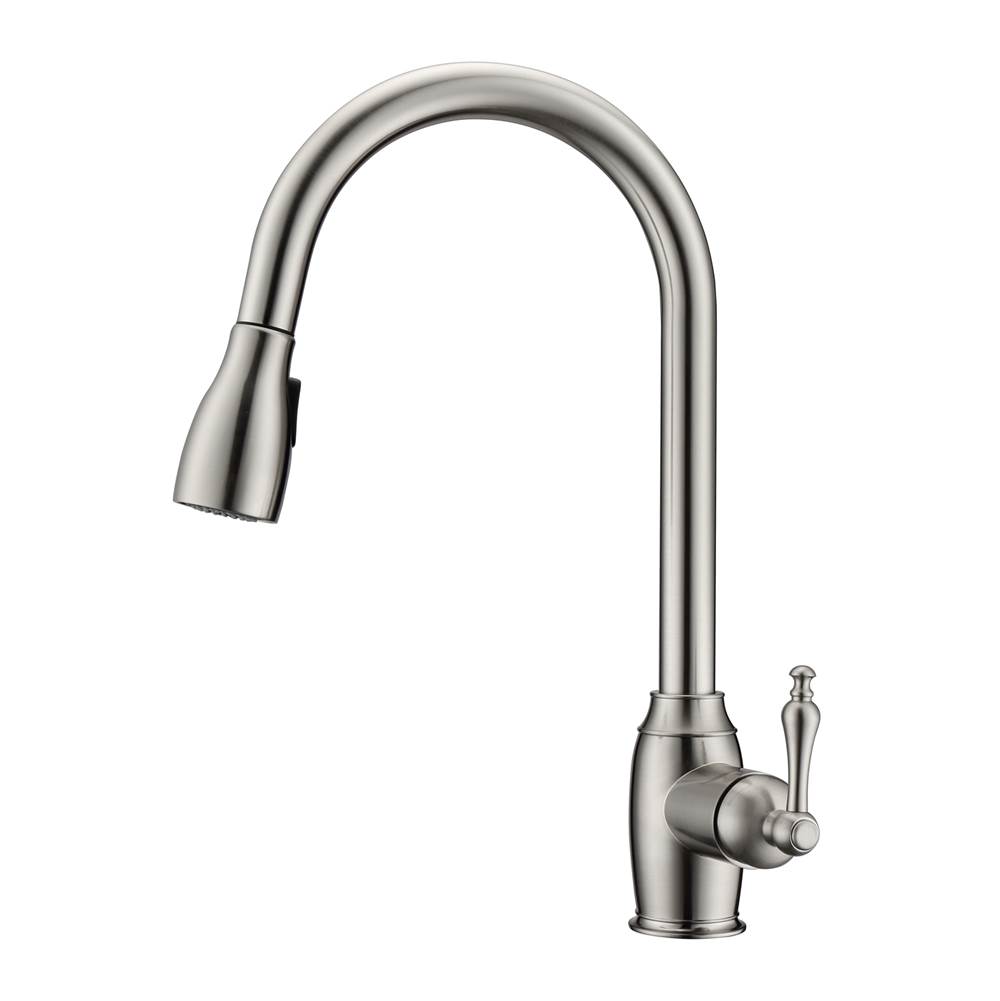 Barclay Bistro Kitchen Faucet,Pull-OutSpray, Metal Lever Handles, BN