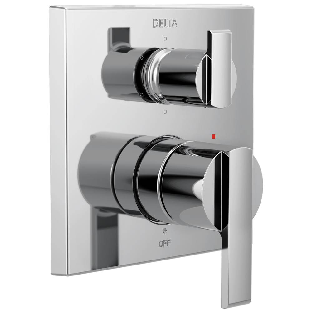 DELTA FAUCET T27959 Trinsic Contemporary Monitor 17 Series Valve Trim with 6-Setting Integrated Diverter Chrome 