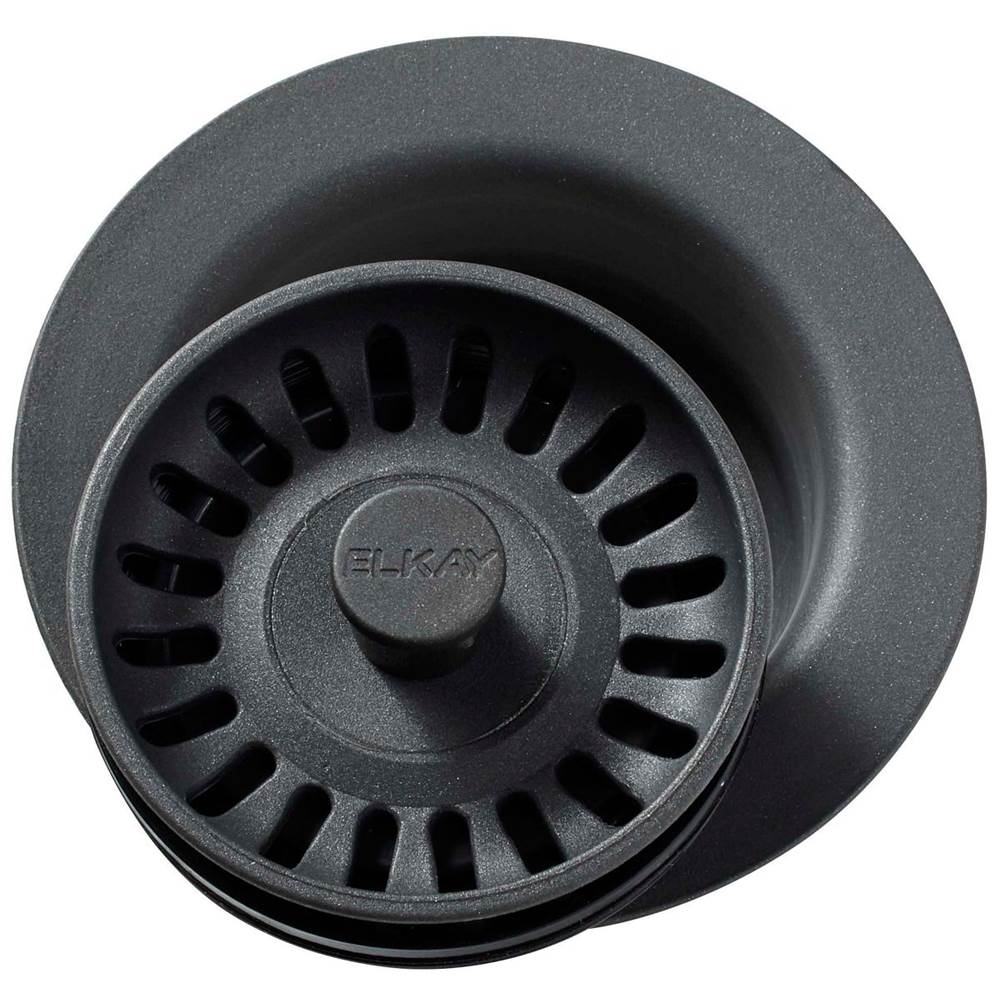 Elkay Polymer 3-1/2'' Disposer Flange with Removable Basket Strainer and Rubber Stopper Charcoal