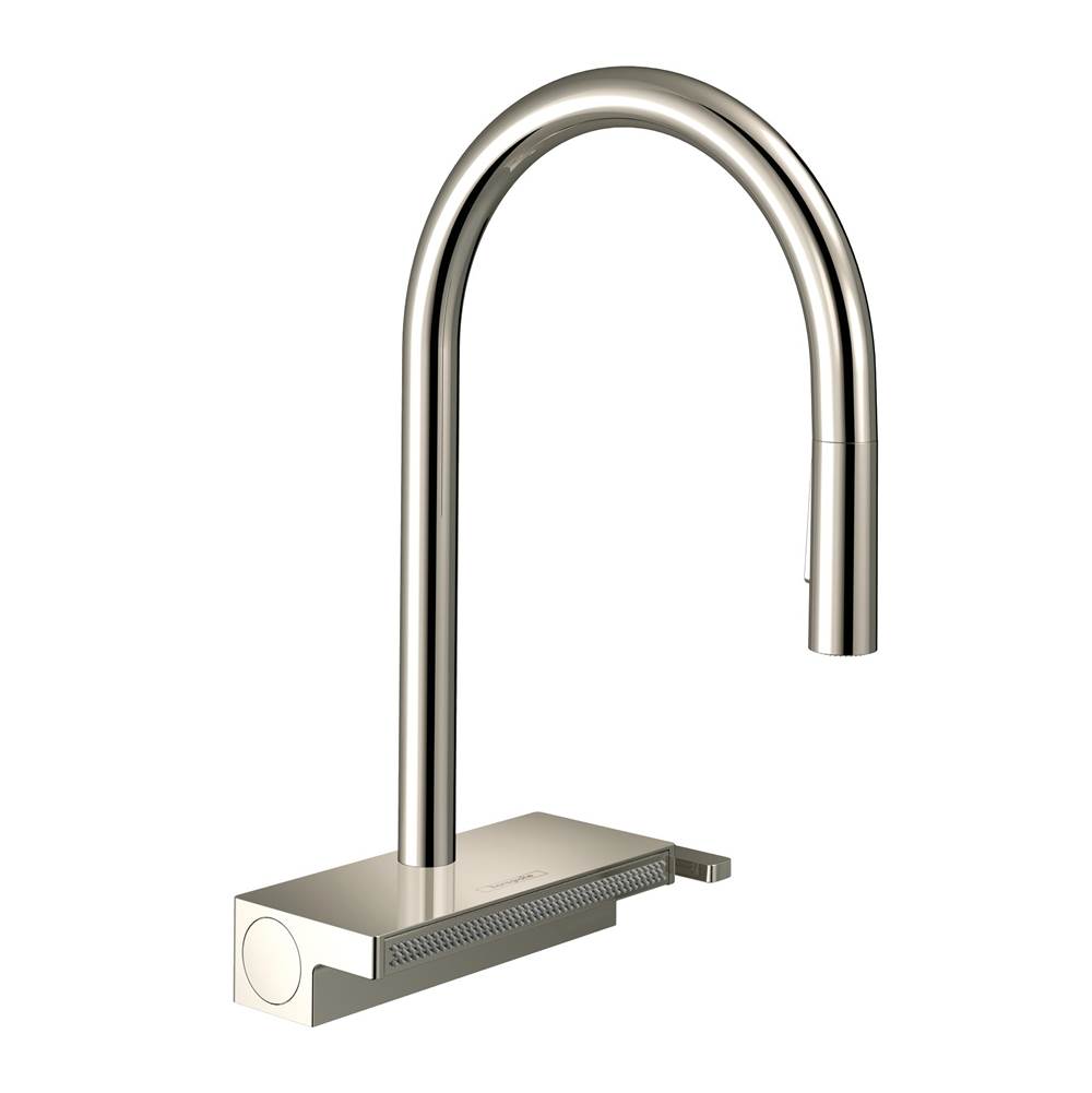 Hansgrohe Aquno Select HighArc Kitchen Faucet, 3-Spray Pull-Down, 1.75 GPM in Polished Nickel
