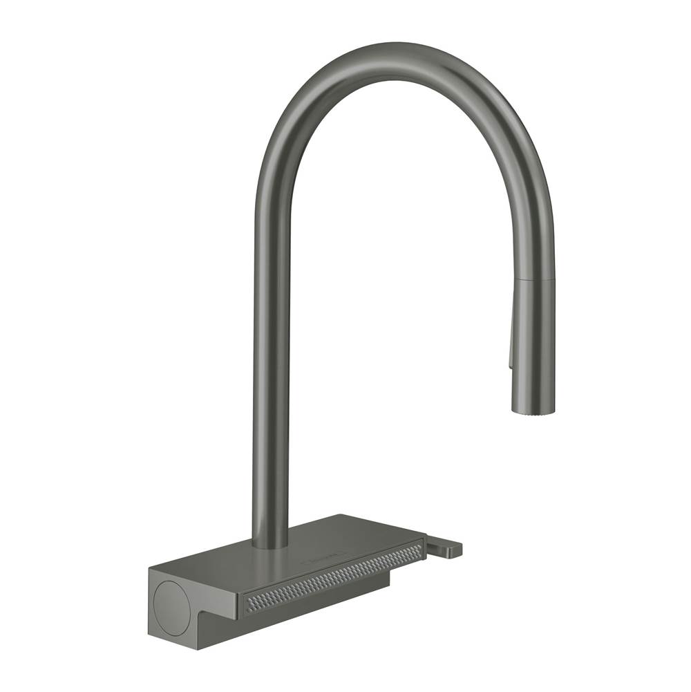 Hansgrohe Aquno Select HighArc Kitchen Faucet, 3-Spray Pull-Down, 1.75 GPM in Brushed Black Chrome
