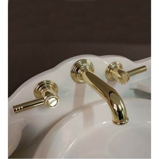 Herbeau ''Lille'' Wall Mounted 3-Hole Set Without Waste in Brushed Nickel-for Bonne Maman Only