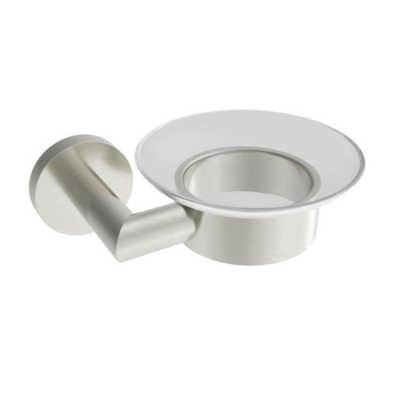 ICO Bath Summit Glass Soap Dish - Brushed Nickel