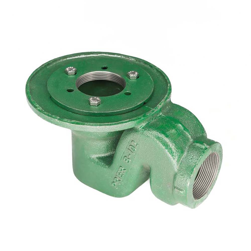 Infinity Drain Clamp Down Drain Cast Iron, Integral Trap 2” Throat, 2” Threaded Side Outlet
