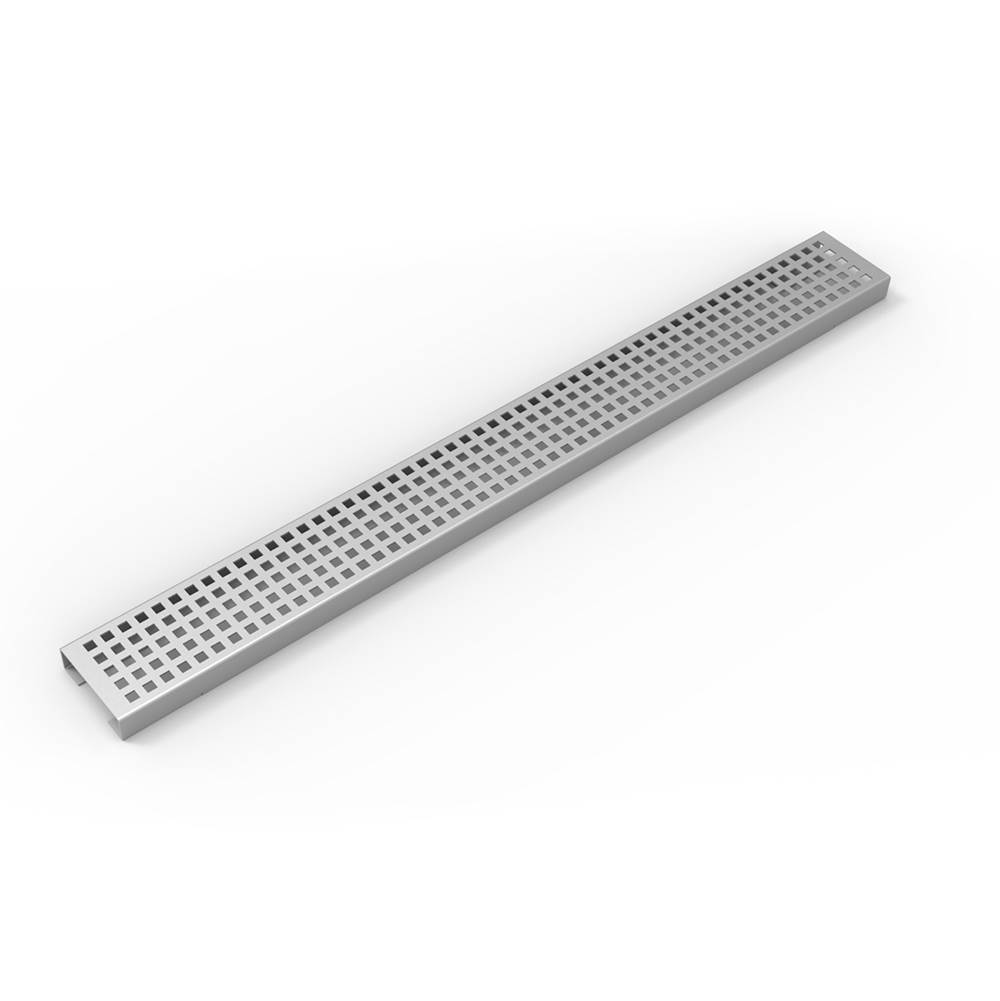 Infinity Drain 36'' Perforated Squares Pattern Grate for USQ Universal Infinity Drain™ in Satin Stainless