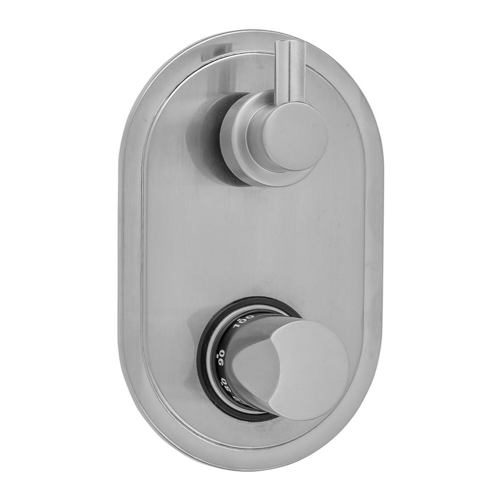 Jaclo Oval Plate with Thumb Thermostatic Valve with Short Peg Built-in 2-Way Or 3-Way Diverter/Volume Controls (J-TH34-686 / J-TH34-687 / J-TH34-688 / J-TH34-689)