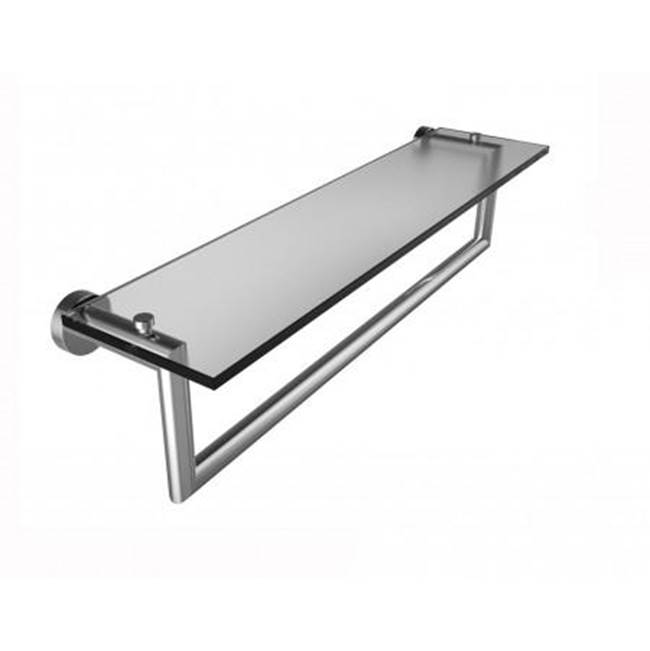 Kartners OSLO - 24-inch Glass Shelf with Towel Rail-Matte Black