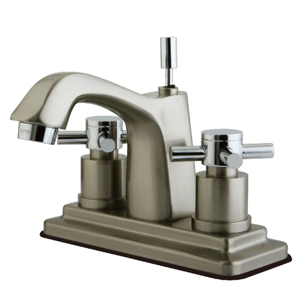 Kingston Brass 4 in. Centerset Bathroom Faucet, Brushed Nickel/Polished Chrome