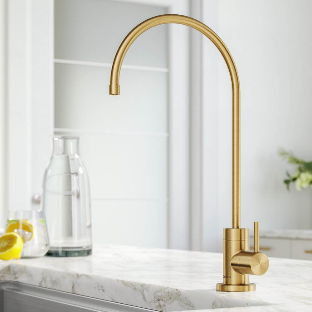 Kraus Purita 100 percent Lead-Free Kitchen Water Filter Faucet in Brushed Brass