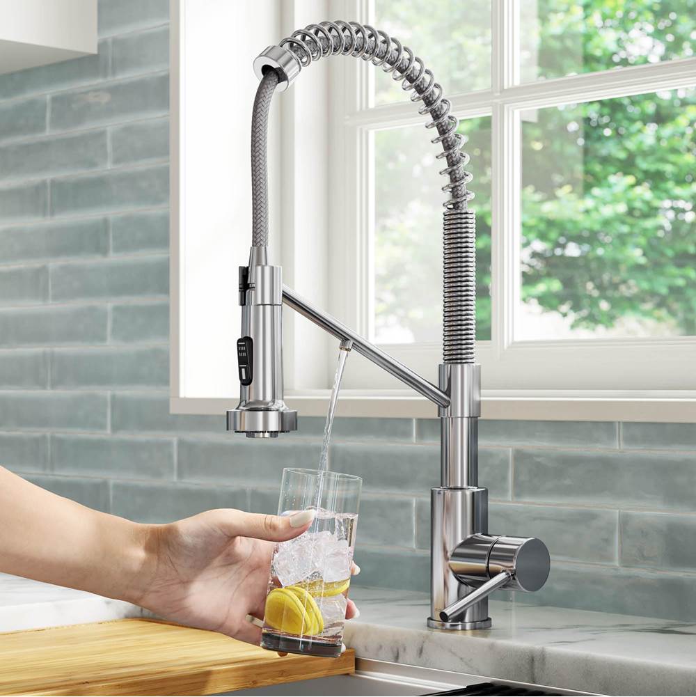 Kraus Bolden 2-in-1 Commercial Style Pull-Down Single Handle Water Filter Kitchen Faucet for Reverse Osmosis or Water Filtration System in Chrome