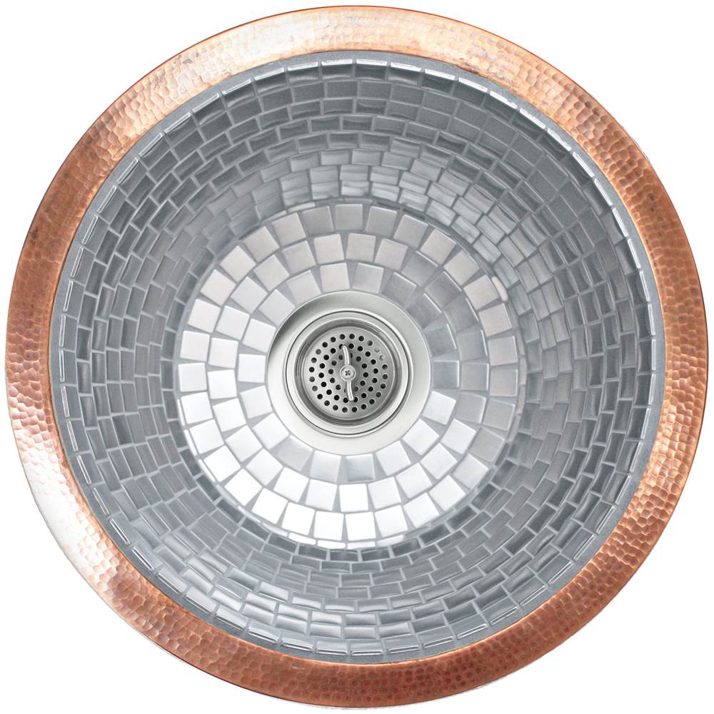 Linkasink Unfinished Copper Rim with Stainless Steel Mosaic Tile Interior