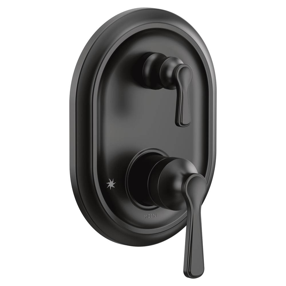 Moen Traditional M-CORE 3-Series 2-Handle Shower Trim with Integrated Transfer Valve in Matte Black (Valve Sold Separately)