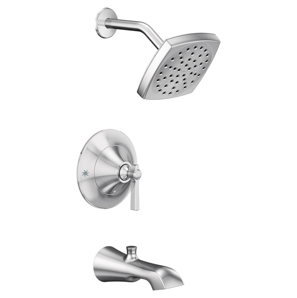 Moen Flara Posi-Temp Rain Shower 1-Handle Tub and Shower Faucet Trim Kit in Chrome (Valve Sold Separately)