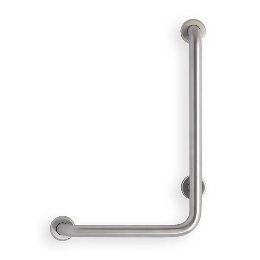 Mustee And Sons Grab Bar, 24''x192'' L, 1.5'', 90 deg Angle, Right Hand, Smooth, Stainless Steel