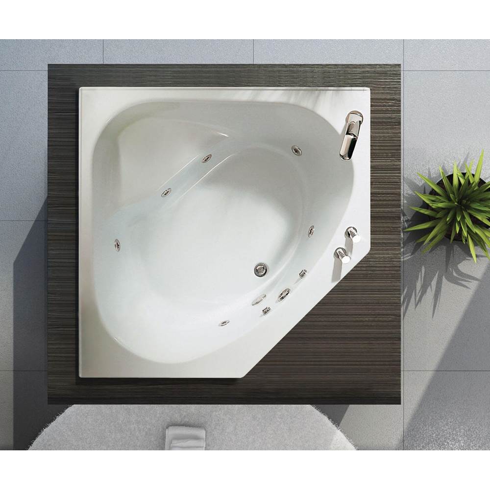 Maax Tandem 5454 Acrylic Corner Center Drain Whirlpool Bathtub in White