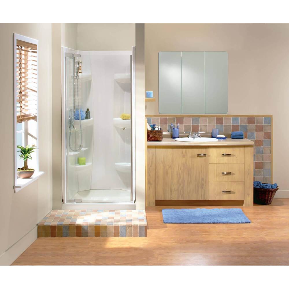 Maax Square Base 42 3 in. 42 x 42 Acrylic Alcove Shower Base with Center Drain in White