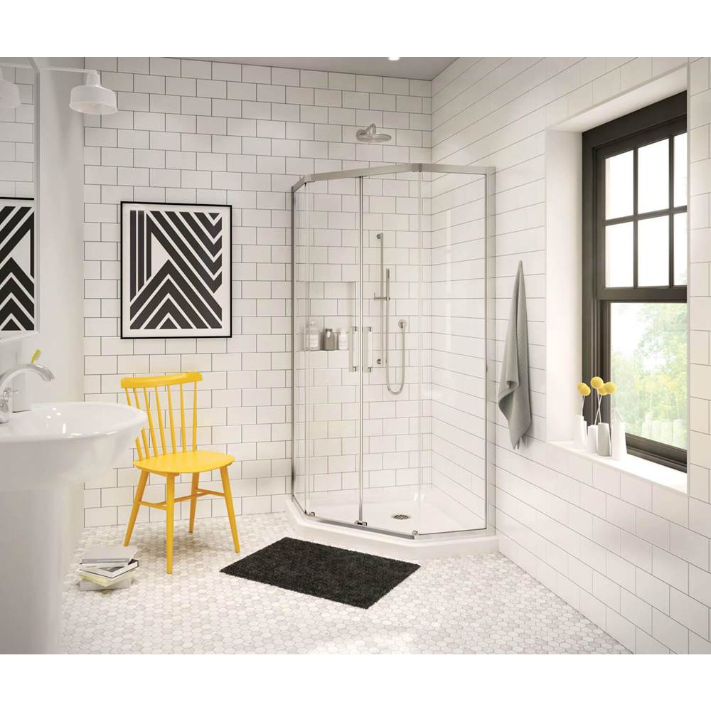 Maax Neo-Angle Base 36 3 in. 36 x 36 Acrylic Corner Left or Right Shower Base with Corner Drain in White