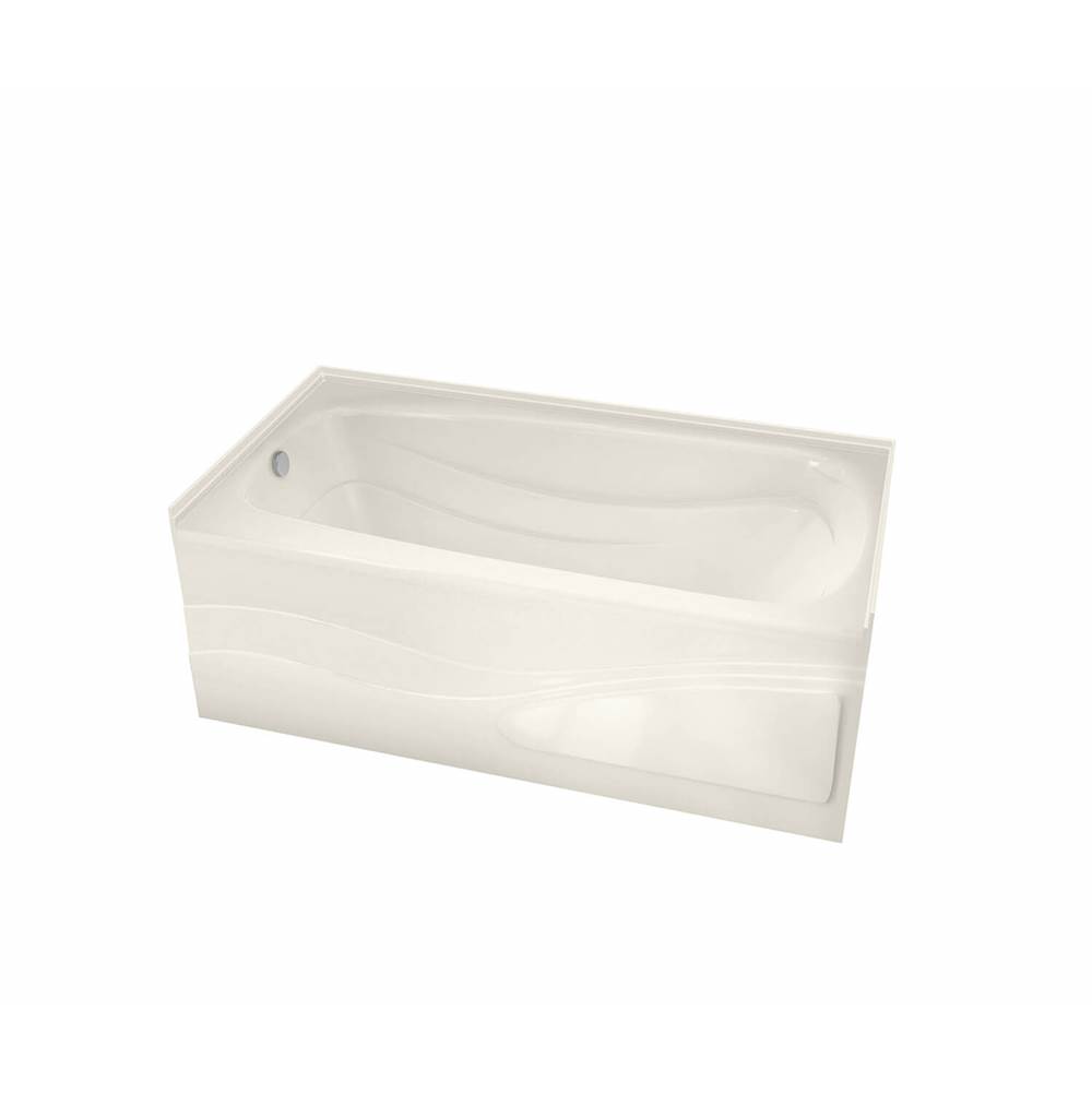 Maax Tenderness 7236 Acrylic Alcove Right-Hand Drain Aeroeffect Bathtub in Biscuit