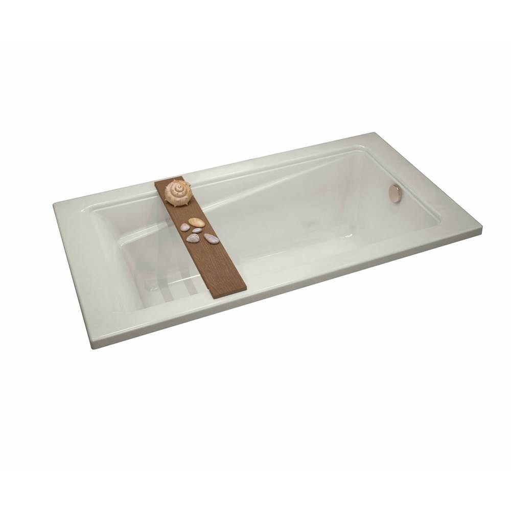 Maax Exhibit 6032 Acrylic Drop-in End Drain Aeroeffect Bathtub in Biscuit