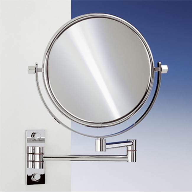 Nameeks Brass Wall Mounted Extendable Double Face 3x Magnifying Mirror