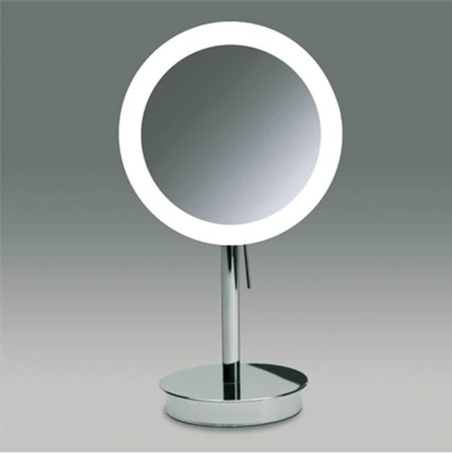 Nameeks Round Pedestal Lighted 3x Gold Magnifying Mirror