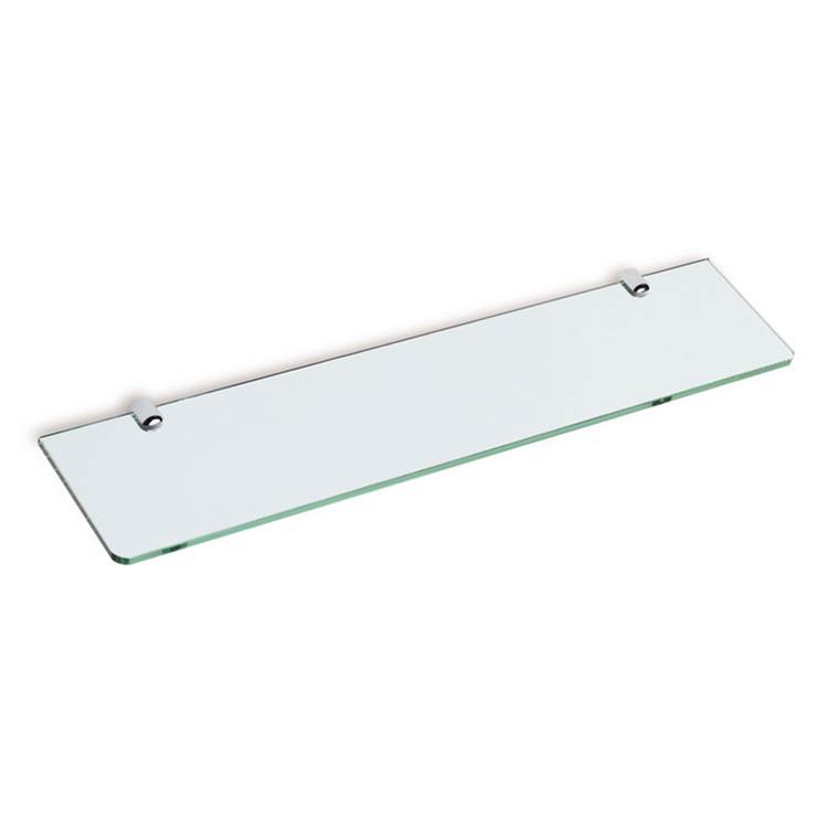 Nameeks Square 24 Inch Clear Glass Bathroom Shelf