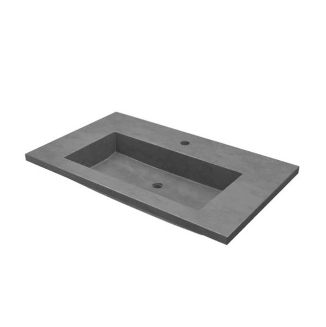 Native Trails 36'' Capistrano Vanity Top with Integral Trough in Slate - 8'' Widespread Faucet Cutout