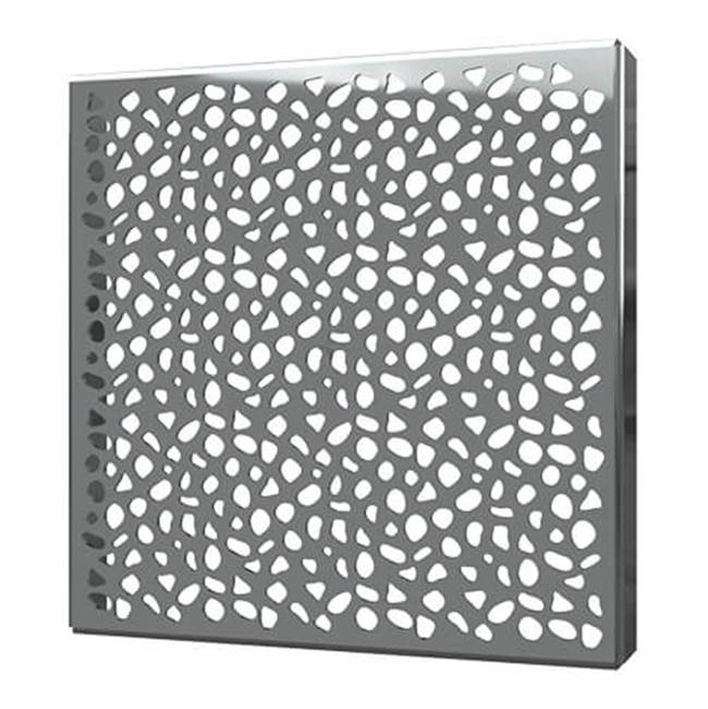 Quick Drain Square Drain Cover 5In Stones Polished Ss