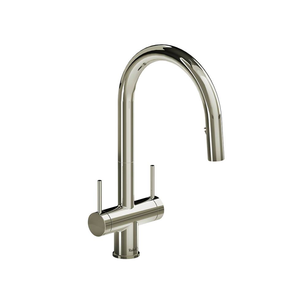 Riobel Azure™ Two Handle Pull-Down Kitchen Faucet With C-Spout