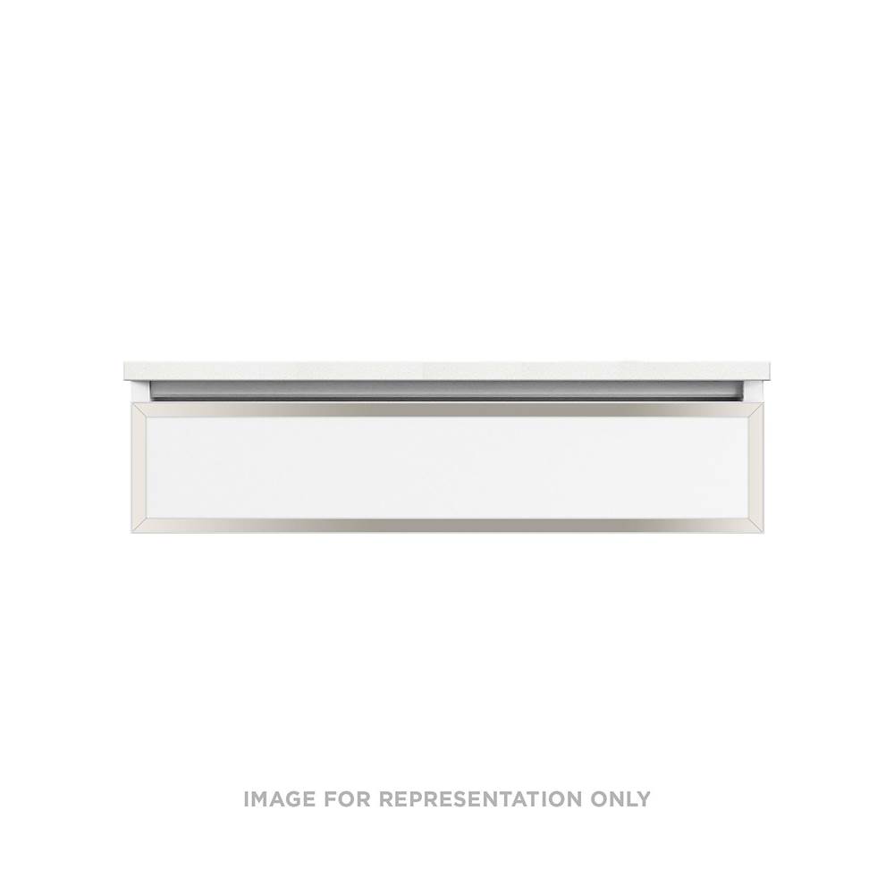 Robern Profiles Framed Vanity, 36'' x 7-1/2'' x 21'', Tinted Gray Mirror, Polished Nickel Frame, Full Drawer, Selectable Night