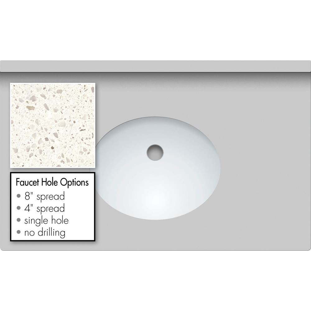 Strasser Woodenworks 31 X 19 X 1.25 Countertop Quartz Pearl White Polished Oval White