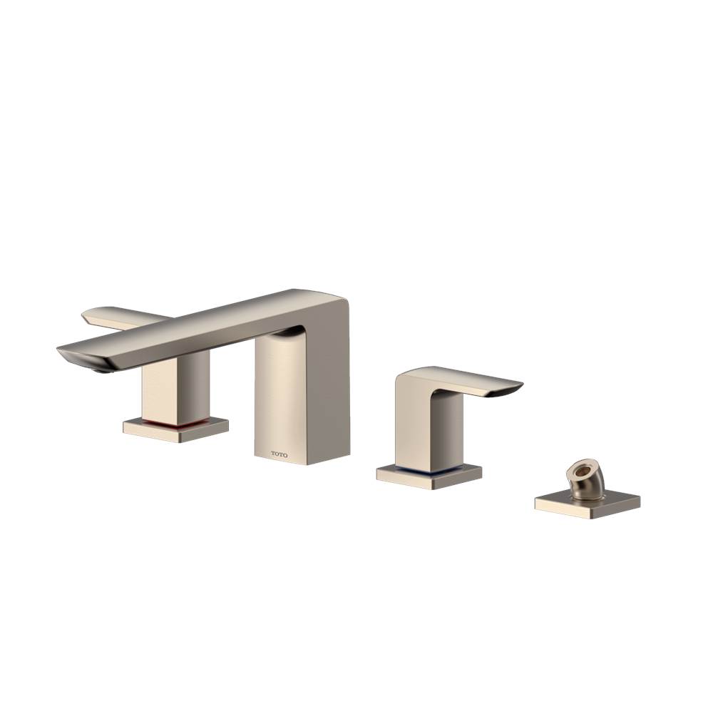 TOTO Toto® Gr Two-Handle Deck-Mount Roman Tub Filler Trim With Handshower, Brushed Nickel