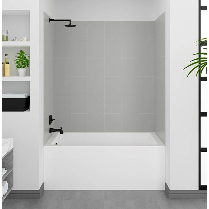 Therma-Glass Modena Shower Wall - 60x36x80 - Dove Grey Tile
