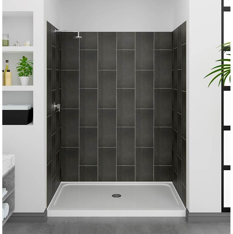 Therma-Glass Modena Shower Wall - 60x36x80 - Slate Grey Tile
