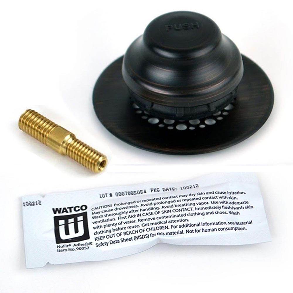 Watco Manufacturing Universal Nufit Fa Tub Closure - Silicone Rubbed Bronze Grid Strainer 3/8-5/16 Adapter Pin Brass