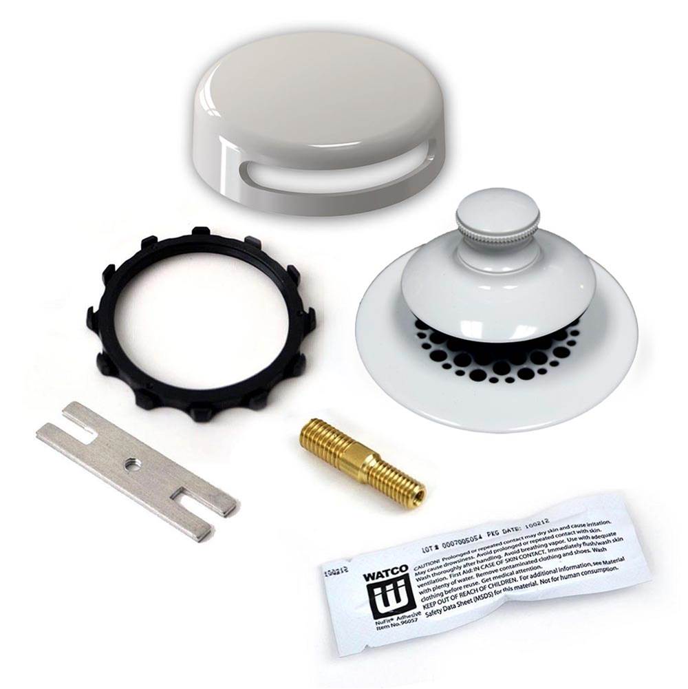 Watco Manufacturing Universal Nufit Innovator Pp Trim Kit - Silicone White Grid Strainer 3/8-5/16 Adapter Pin Brass